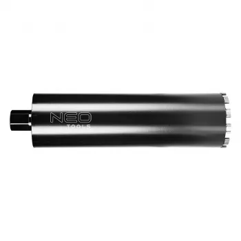 NEO TOOLS 57-864 Deimantinis gręžtuvas šerdiniams grąžtams, 122 mm skersmuo, 470 mm darbinis ilgis, 1 1/4 inch UNC sriegis, 11 segmentų, šlapias gręžimas, GRAPHITE PRO serija
