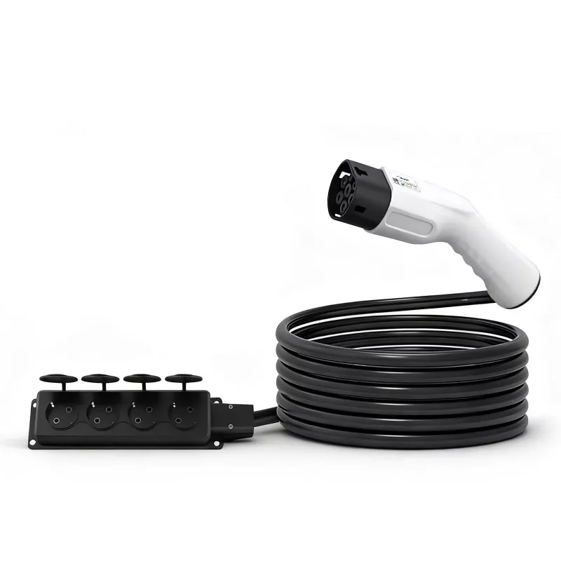 AKYGA AK-SC-E27 V2L adapteris iš Type 2 į 4x Schuko 16A 3m