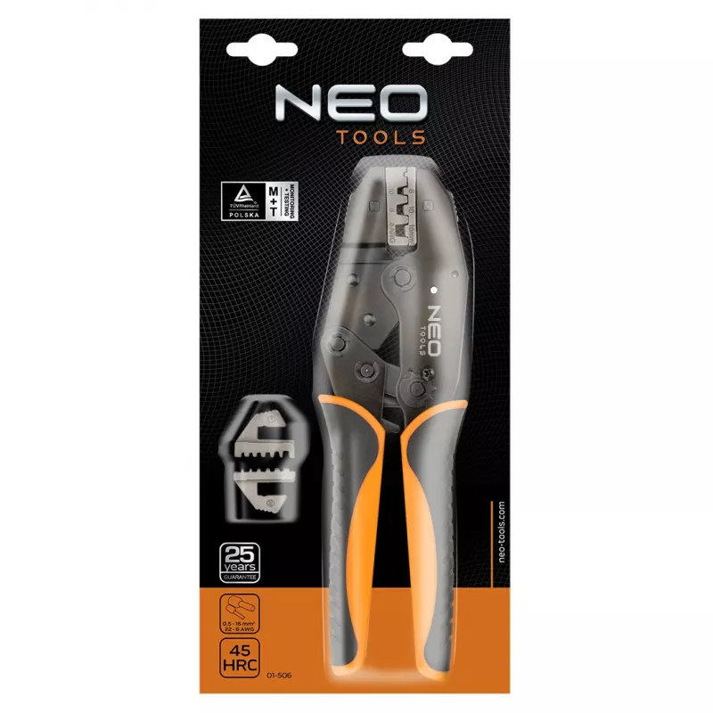 NEO TOOLS Ferrule Crimping Pliers 0,5-16 mm² (22-6 AWG) presavimo replės