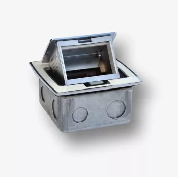 BACHMANN Mini Countertop Box 3M – stalinis modulinis dėklas standartiniams lizdams 22,5x45 mm (45x45 mm), pakreipiamas dangtis, baltas