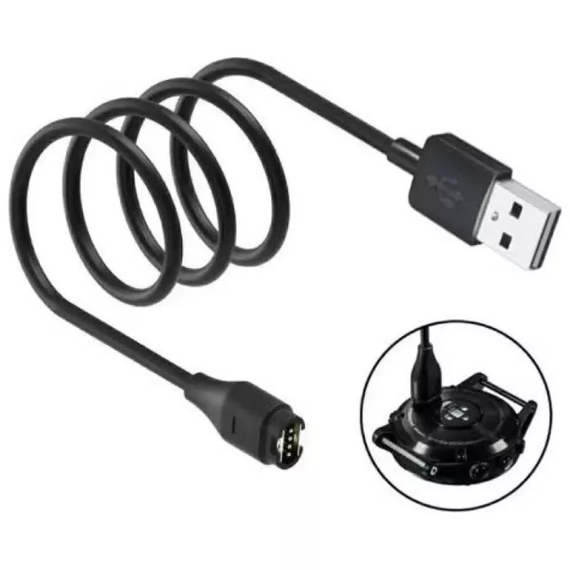 Beline USB-A įkrovimo laidas Garmin išmaniesiems laikrodžiams 1m juodas