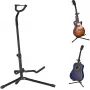 MOZOS GSONE gitaros stovas A-formos universalus sulankstomas su apsauginiu paminkštinimu, juodas