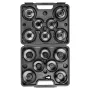 NEO TOOLS Alyvos filtro movų veržliarakčių rinkinys 16 dalių (65-100 mm, 3/8 colio pavara, puodelio tipo, daugiafunkcis, plieninis, dėkle)