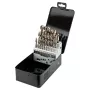 NEO TOOLS 25 vnt. HSS-Co kobalto grąžtų rinkinys metalui, 1,0–13,0 mm, pilnai šlifuoti, 135° skeltu galu, DIN 338, metaliniame dėkle