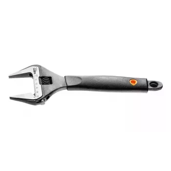 Neo Tools 250 mm reguliuojamas raktas, 0-50 mm nasrų plotis, chromo vanadžio plienas, fosfatuotas, DIN 3117