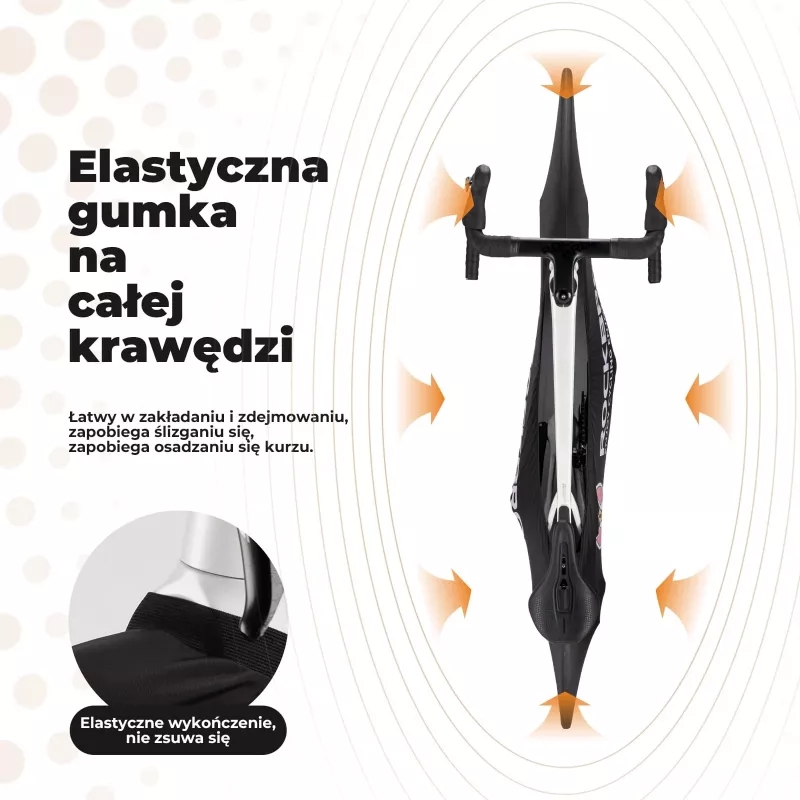 Rockbros D95 elastingas dviračio dangalas 26-29 colių dviračiams, 700C, juodas