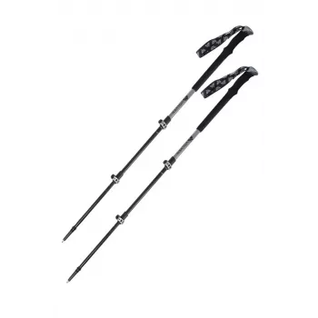 VOLVEN Adventure Poles Pro pilkos spalvos - 3 sekcijų trekkingo lazdos, 65-135 cm, 7075 aliuminis, EVA rankena, volframo antgaliai