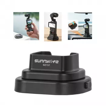 SUNNYLIFE stalinis trikojis stovas, skirtas DJI Osmo Pocket 3 / 4 – juodas, sulankstomas mini trikojis su neslystančiu pagrindu, 1/4 colio sriegio anga, kompaktiškas stalinis laikiklis
