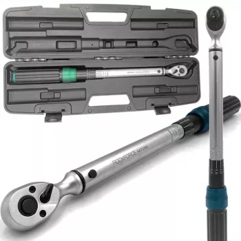 ROCKFORCE Premium Click tipo dinamometrinis raktas 3/8 colio, 20-120 Nm, chromvanadis, ISO 6789