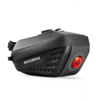 Rockbros C59 kieto korpuso balno rankinė su 250 mAh šviesa, juoda