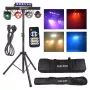 LIGHT4ME BEAM LASER STROBE LED PAR DERBY UV I – 4-in-1 daugiaefektis scenos šviestuvas su raudonu/žaliu lazeriu, UV ir DMX valdymu