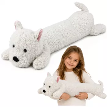 LEAN TOYS West Highland pliušinis šuo minkštas žaislas baltas 60 cm