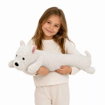 LEAN TOYS West Highland pliušinis šuo minkštas žaislas baltas 60 cm