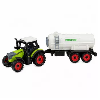 LEAN TOYS ūkio traktorius su cisterna, inercinė pavara, žemės ūkio mašina 34 cm