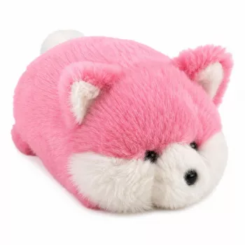 LEAN TOYS Plush Fox minkštas žaislas, rožinis minkštas kailis, 16 cm