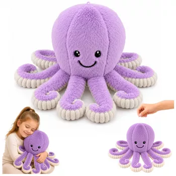 LEAN TOYS minkštas aštuonkojis su elastingais čiuptuvais, violetinis, 50 cm