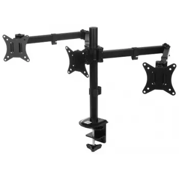 BRATECK LDT66-C034 Vieno monitoriaus stalo laikiklis su dujine spyruokle 17-32 colių ekranams, 9kg, VESA 75/100, spaustuvas ir gromet, juodas