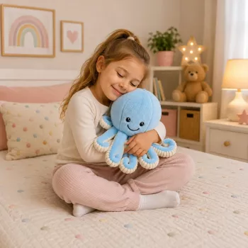 LEAN TOYS minkštas aštuonkojis su elastingais čiuptuvais, mėlynas, 50 cm