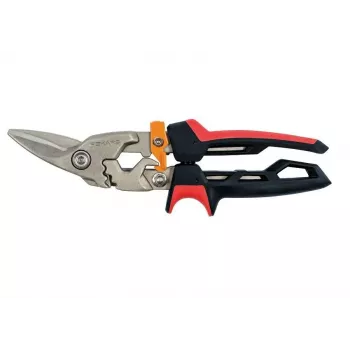 Fiskars PowerGear X kairiarankės aviacinės žirklės lakštiniam metalui, 20 mm pjovimo galia, PTFE dengti peiliukai, FiberComp rankenos