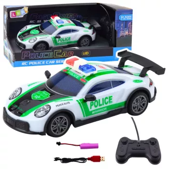 LEAN TOYS RC Drift policijos sportinis automobilis su LED apšvietimu 1:22