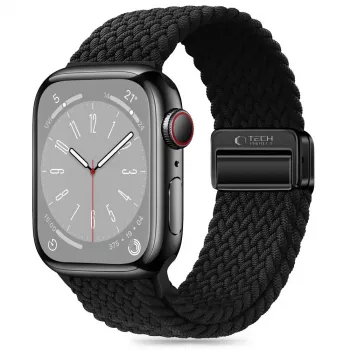 Tech-Protect Nylon Magnetic Loop Strap, skirtas Apple Watch 8/9/10/11/SE (40/41/42 mm), juodas