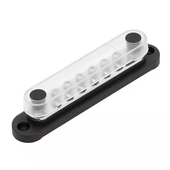 Busbar Solvian 48V 150A – 4 varžtų alavuoto vario maitinimo paskirstymo blokas DC sistemoms