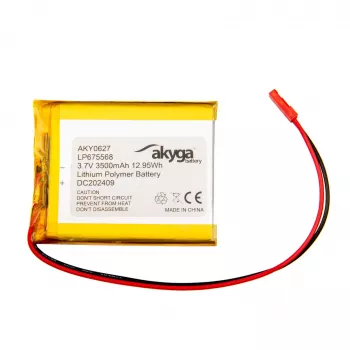 AKYGA AKY0627 Li-Po baterija 3,7 V 3500 mAh su PCM ir JST jungtimi