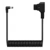 Newell D-Tap į DC 5,5x2,5 mm spiralinis maitinimo laidas, 90 cm, juodas