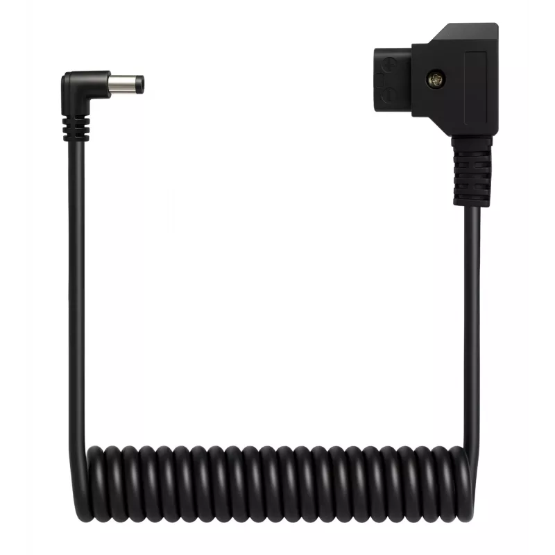 Newell D-Tap į DC 5,5x2,5 mm spiralinis maitinimo laidas, 90 cm, juodas