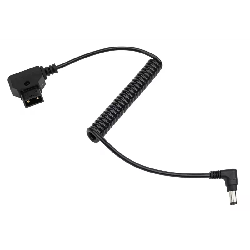Newell D-Tap į DC 5,5x2,5 mm spiralinis maitinimo laidas, 90 cm, juodas