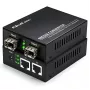 Qoltec dvipusis medijos keitiklis su jungikliu Ethernet 2x RJ45 2x SFP | 1000Mb/s | 5V