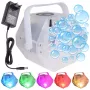 LIGHT4ME BUBBLE LED mažas efektyvus burbulų aparatas su RGB apšvietimu, juodos spalvos, 25W, 0,6L talpa