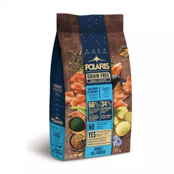 POLARIS bekvapių sausų ėdalo šunims su lašiša ir kalakutu - 12kg