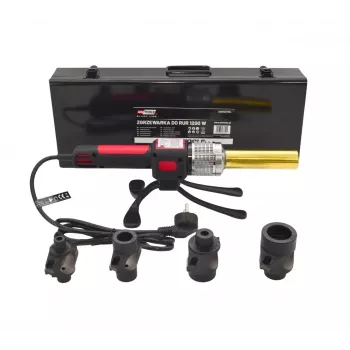 AWTOOLS 1200W movų suvirinimo aparatas PVC, PP, PE, PB, PPR vamzdžiams, 16–32 mm, 4 poros antgalių, reguliuojamas termostatas, metalinis korpusas