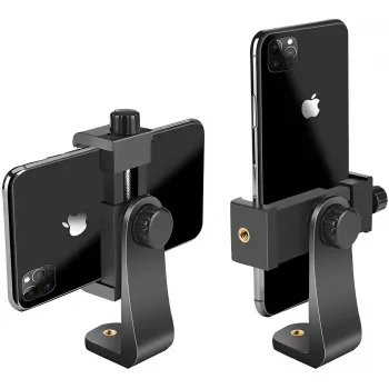 MOZOS PH14 išmaniojo telefono trikojo laikiklis su šaltojo bato jungtimi, 360° sukimasis, tinka 55–85 mm telefonams, juodas