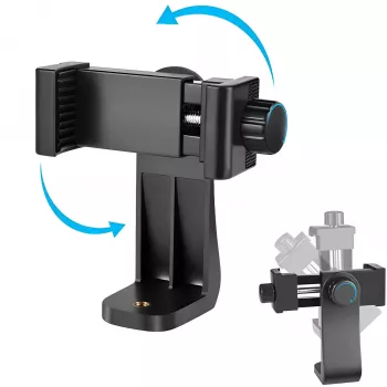 MOZOS PH14 išmaniojo telefono trikojo laikiklis su šaltojo bato jungtimi, 360° sukimasis, tinka 55–85 mm telefonams, juodas