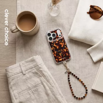 Crong Phone Charm Lanyard - vėžlio kiauto rašto karoliukų dirželis