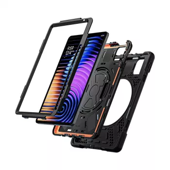 Crong Defender Plus apsauginis dėklas, skirtas Xiaomi Pad 8 / 8 Pro / Pad 7 / 7 Pro 11,2 colio – juodas