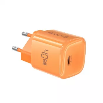 Crong NEO GaN 40W USB-C PD 3.2 įkroviklis su AVS (oranžinis)