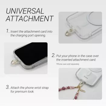 Crong Phone Charm Lanyard - Gold Bow pakabukas telefonui