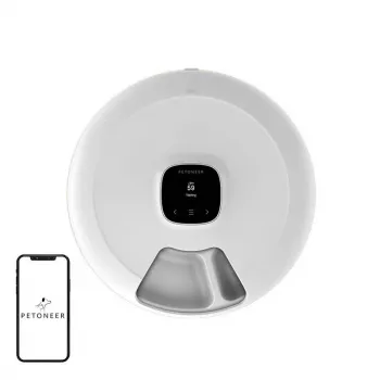 Petoneer NutriSpin išmanusis Wi-Fi ėdalo dozatorius katėms ir šunims, 2,9 l, valdymas programėle, balso įrašymas, nerūdijančio plieno dubuo