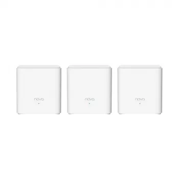 Tenda MX3 (3 vnt.) AX1800 „Wi-Fi 6“ tinklo sistema visam namui, dviejų juostų, 2 Gigabit prievadai kiekviename mazge, aprėptis iki 6000 kv. pėdų, balta
