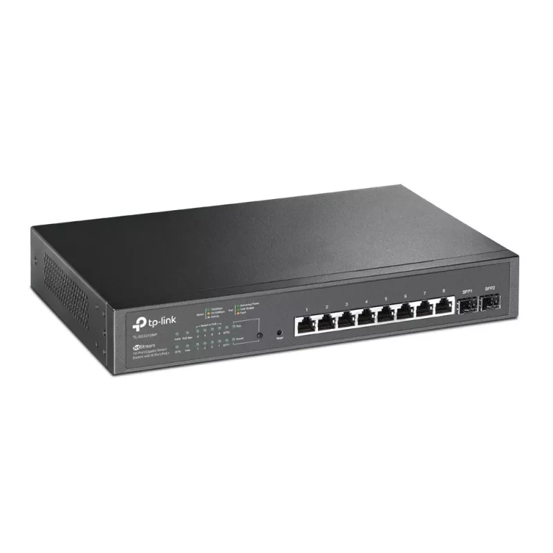 TP-Link JetStream 10 prievadų Gigabit Smart PoE komutatorius su 8 PoE+ prievadais