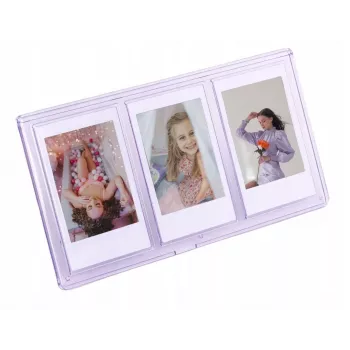 LOVEINSTANT stovintis trigubas nuotraukų rėmelis Instax Mini ir Zink 2x3 colio nuotraukoms – violetinis