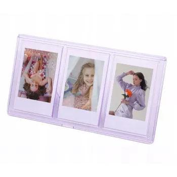 LOVEINSTANT stovintis trigubas nuotraukų rėmelis Instax Mini ir Zink 2x3 colio nuotraukoms – violetinis