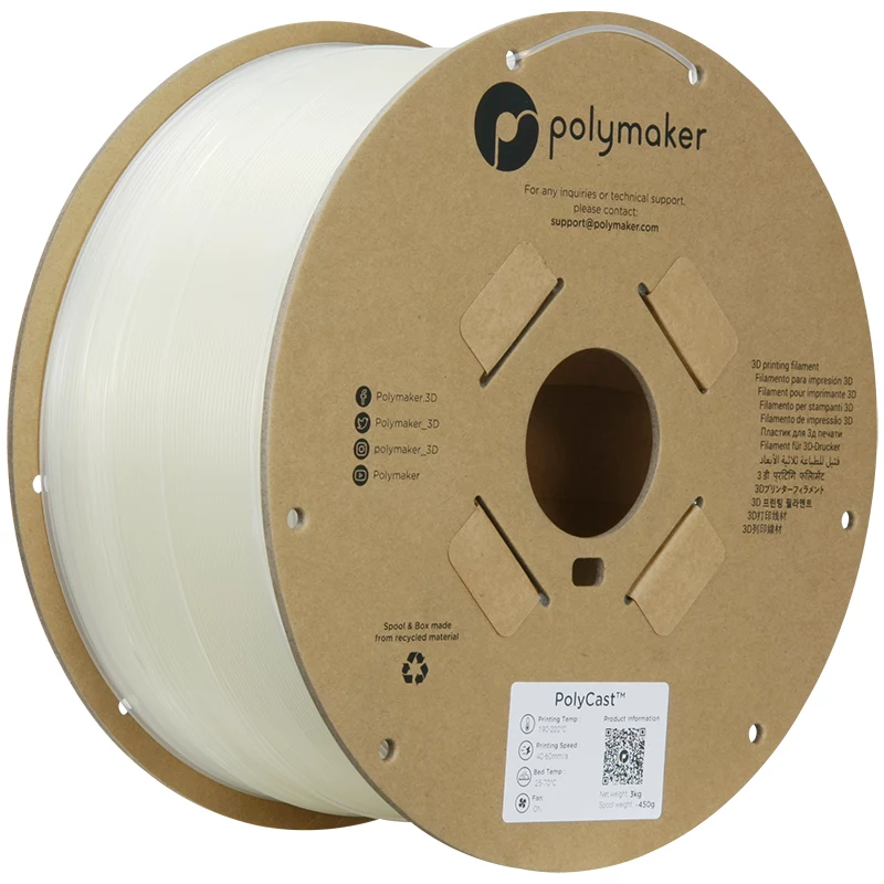 Polymaker PolyCast PVB 3D spausdintuvo kaitlentė, 1.75 mm, 3 kg, Natural