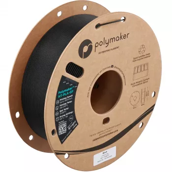 Polymaker HT-PLA-GF 1,75 mm juodos spalvos 1 kg stiklo pluoštu armuotas PLA kaitinimo siūlas