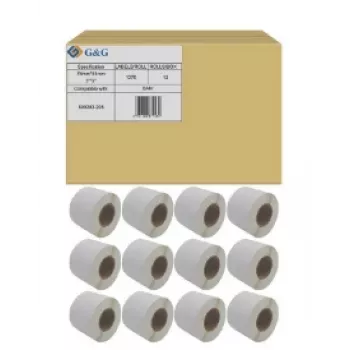 G&G Zebra 800283-205 termo perdavimo etiketės 76x51 mm, perforuotos, 1370 etikečių/ritinyje, 12 ritinių/dėžėje (16440 etikečių)