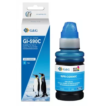G&G rašalo buteliukas Canon GI-590C Cyan 70ml dažų pagrindu