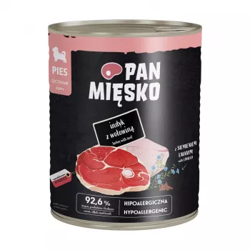 PAN MIĘSKO Puppy Turkey with Beef šlapias šunų maistas 800g – pilnavertis ir subalansuotas, be grūdų konservuotas maistas visų veislių šuniukams